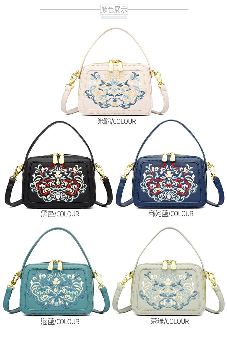 Crossbody Bag High-end Design Bag Chinese Style Embroidery Handbag Fashion Versatile Single Shoulder Small Square Bag Cross-border