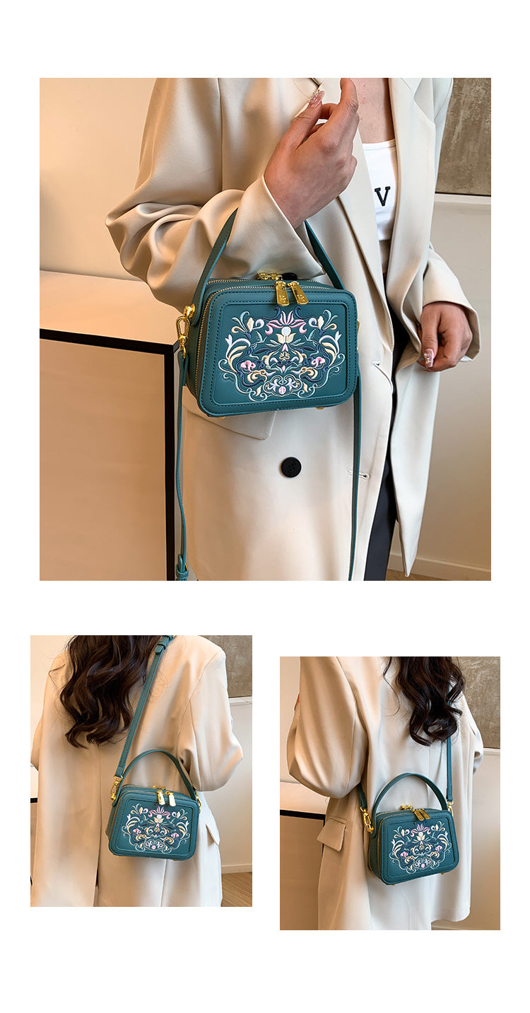 Crossbody Bag High-end Design Bag Chinese Style Embroidery Handbag Fashion Versatile Single Shoulder Small Square Bag Cross-border