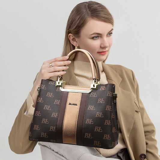 Women's Bag New Large Capacity Tote Bag European and American Retro Crossbody Bag Fashionable Elegant Mom Bag Commuter Handbag