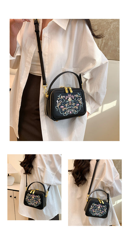 Crossbody Bag High-end Design Bag Chinese Style Embroidery Handbag Fashion Versatile Single Shoulder Small Square Bag Cross-border