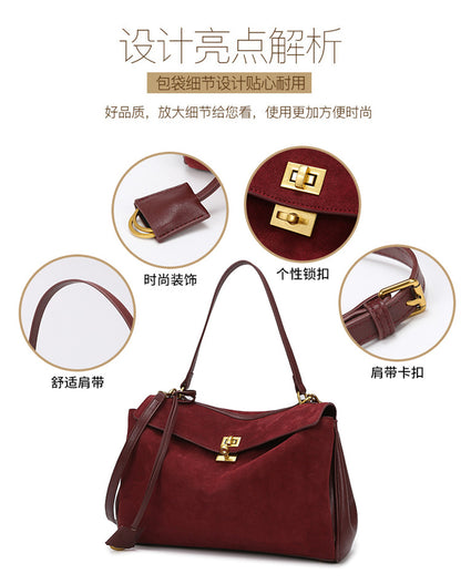 Tote Bag Women's Bag High-end Matte Leather Bag 2025 New Rodeo Bag Fashionable Large Capacity Commuter Shoulder Bag