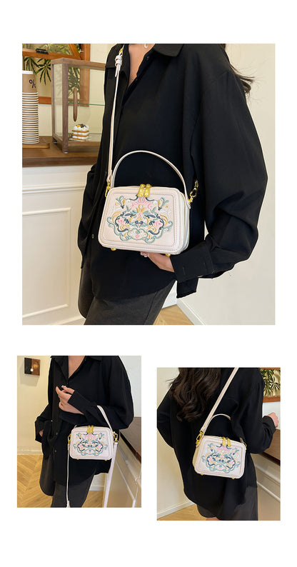 Crossbody Bag High-end Design Bag Chinese Style Embroidery Handbag Fashion Versatile Single Shoulder Small Square Bag Cross-border
