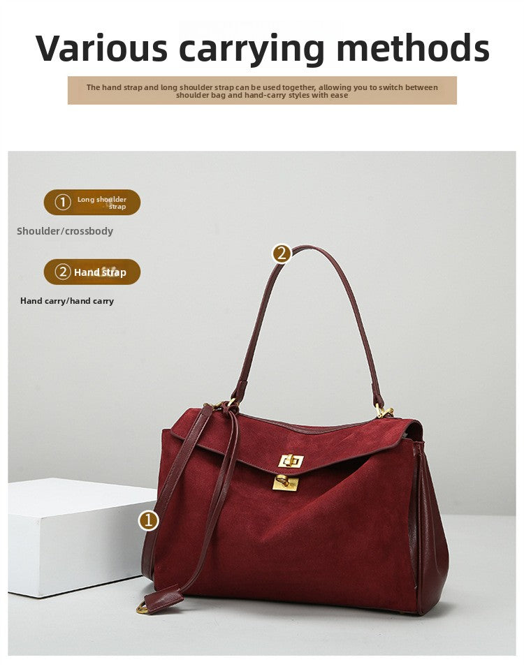 Tote Bag Women's Bag High-end Matte Leather Bag 2025 New Rodeo Bag Fashionable Large Capacity Commuter Shoulder Bag