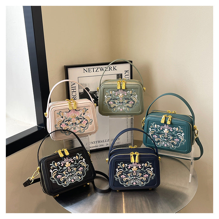 Crossbody Bag High-end Design Bag Chinese Style Embroidery Handbag Fashion Versatile Single Shoulder Small Square Bag Cross-border