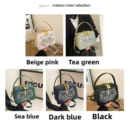 Crossbody Bag High-end Design Bag Chinese Style Embroidery Handbag Fashion Versatile Single Shoulder Small Square Bag Cross-border
