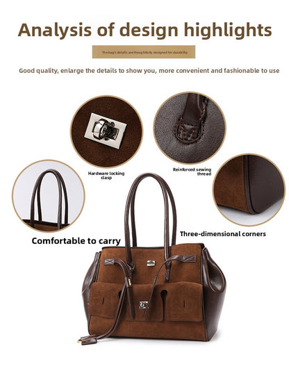 2026 New Matte Tote Bag Simple Versatile Women's Handbag Large Capacity Tote Bag