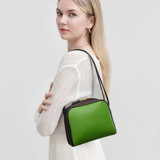 Single Shoulder Bag for Women, Same Style as P's, Tofu Bag with High-End Feel, Color-Block Fashion Bag for Women, Simple Commuting Underarm Bag, Cross-Border