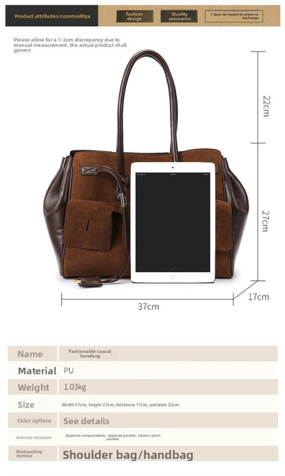 2026 New Matte Tote Bag Simple Versatile Women's Handbag Large Capacity Tote Bag