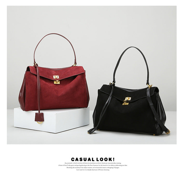 Tote Bag Women's Bag High-end Matte Leather Bag 2025 New Rodeo Bag Fashionable Large Capacity Commuter Shoulder Bag