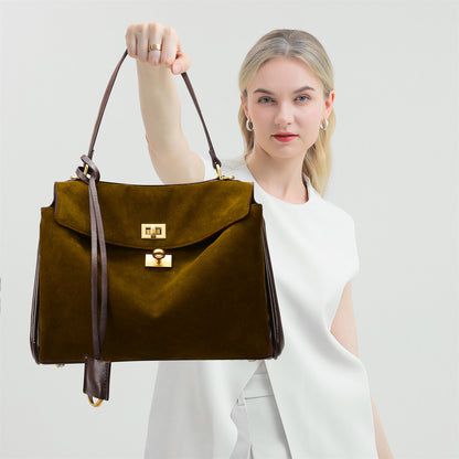 Tote Bag Women's Bag High-end Matte Leather Bag 2025 New Rodeo Bag Fashionable Large Capacity Commuter Shoulder Bag