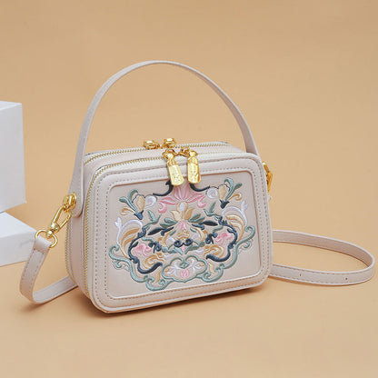 Crossbody Bag High-end Design Bag Chinese Style Embroidery Handbag Fashion Versatile Single Shoulder Small Square Bag Cross-border