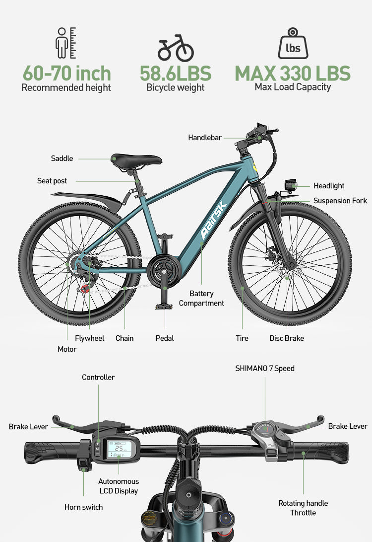 Aairsk offers free shipping within the US for electric bicycles.