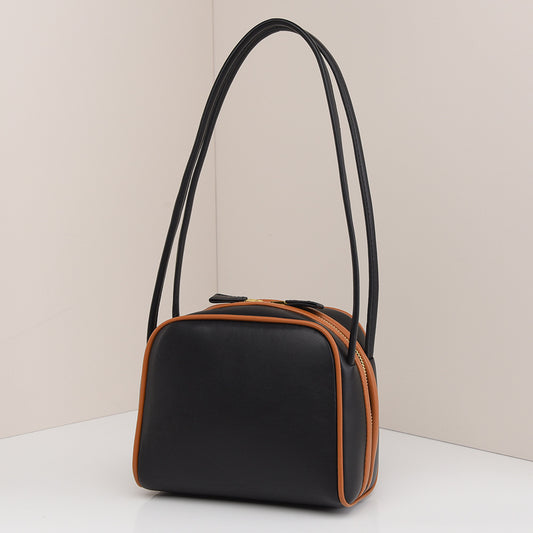 Single Shoulder Bag for Women, Same Style as P's, Tofu Bag with High-End Feel, Color-Block Fashion Bag for Women, Simple Commuting Underarm Bag, Cross-Border