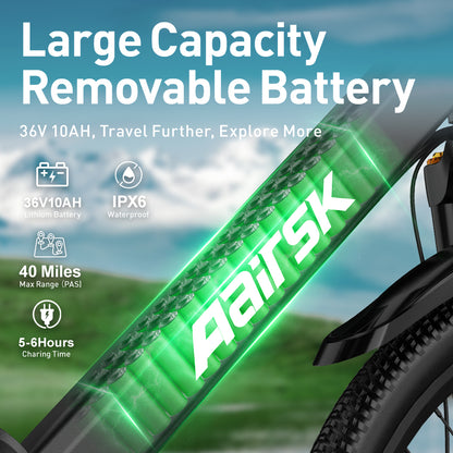 Aairsk offers free shipping within the US for electric bicycles.