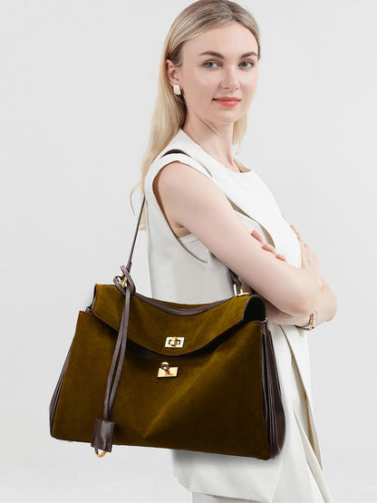 Tote Bag Women's Bag High-end Matte Leather Bag 2025 New Rodeo Bag Fashionable Large Capacity Commuter Shoulder Bag