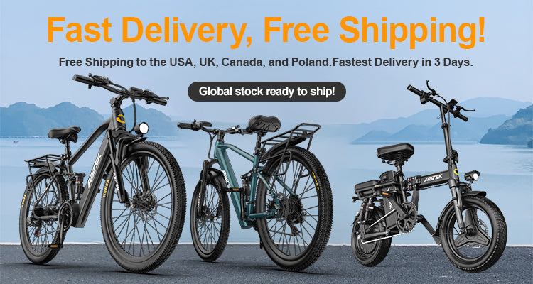 Aairsk offers free shipping within the US for electric bicycles.