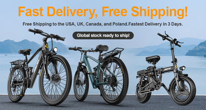 Aairsk offers free shipping within the US for electric bicycles.